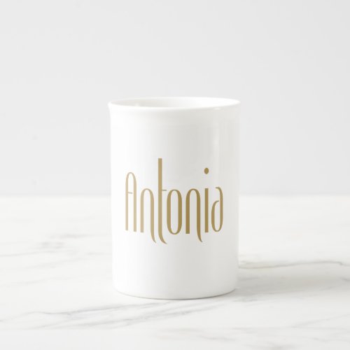 Personalized Tall Elegance Gold Antonia Bone China Mug