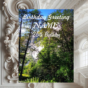 Personalized Tall Trees Forest Jumbo Birthday Card