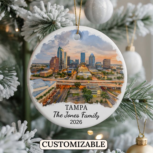 Personalized Tampa Ornament, Custom Florida Ceramic Ornament (Creator Uploaded)