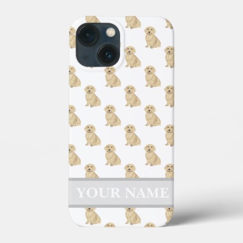 Personalized Tan Cream Long Haired Dachshund iPhone 13 Mini Case
