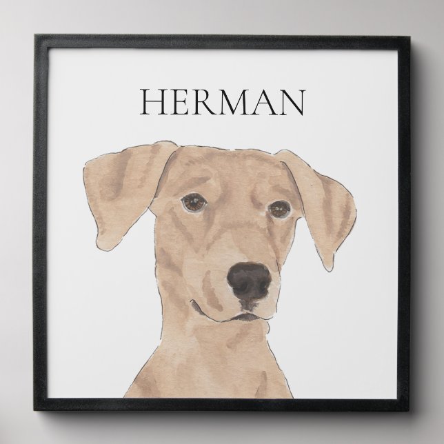 Personalized Tan German Pinscher Art Photo Print Peel And Stick Photo Tile (Front Set)