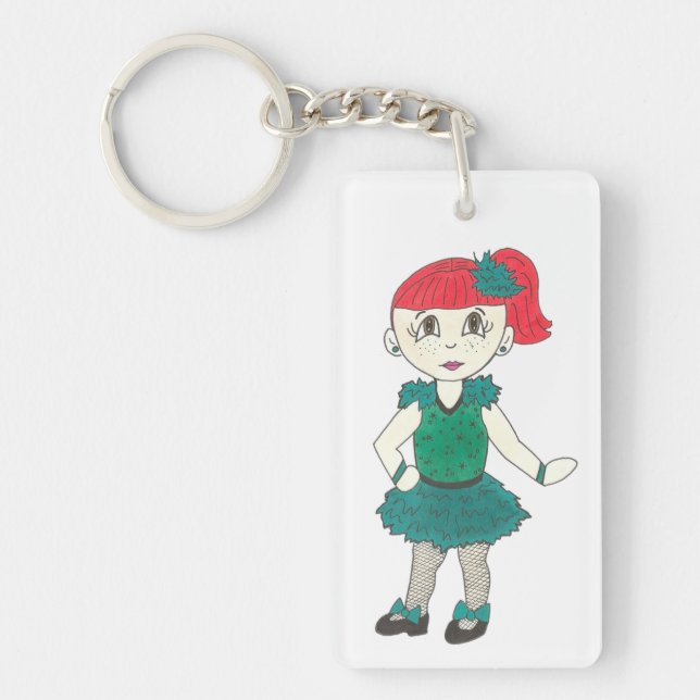 Personalized Tap Dance Teacher Recital Tapdancer Keychain (Front)
