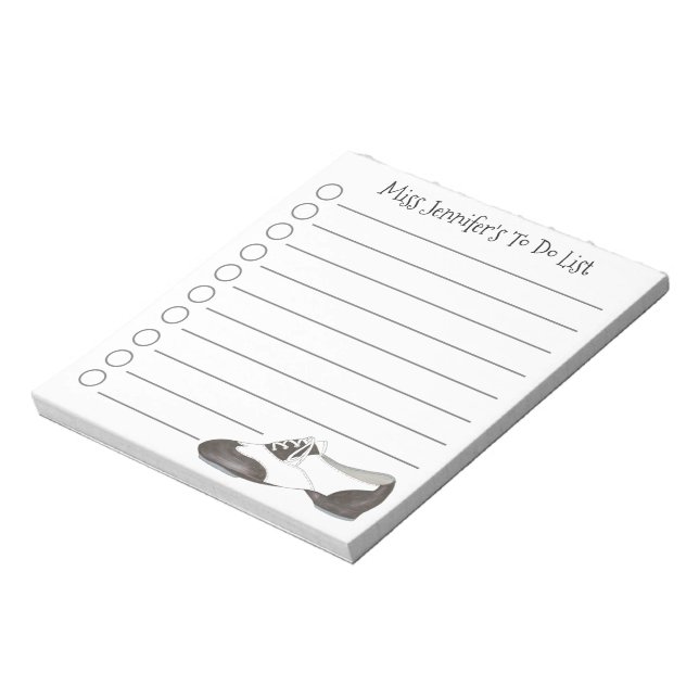 Personalized Tap Shoe Tapdance Dance Teacher Gift Notepad (Rotated)