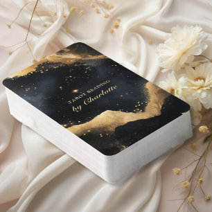 Personalized Tarot Card -Black & Gold Galaxy