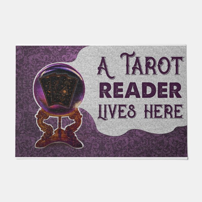 Personalized Tarot Cards A Tarot Reader Lives Here Doormat (Front)