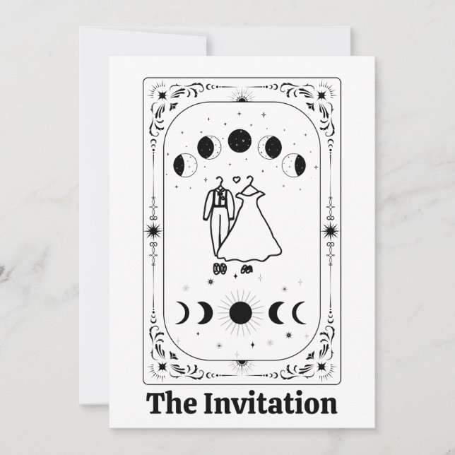 Personalized Tarot Fortune Celestial Moon Magical Invitation (Front)