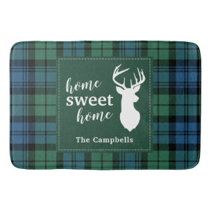 Personalized Tartan Christmas Clan Campbell Plaid Bath Mat