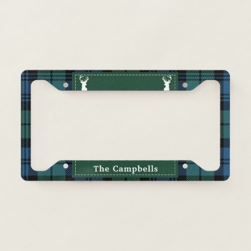 Personalized Tartan Christmas Clan Campbell Plaid License Plate Frame