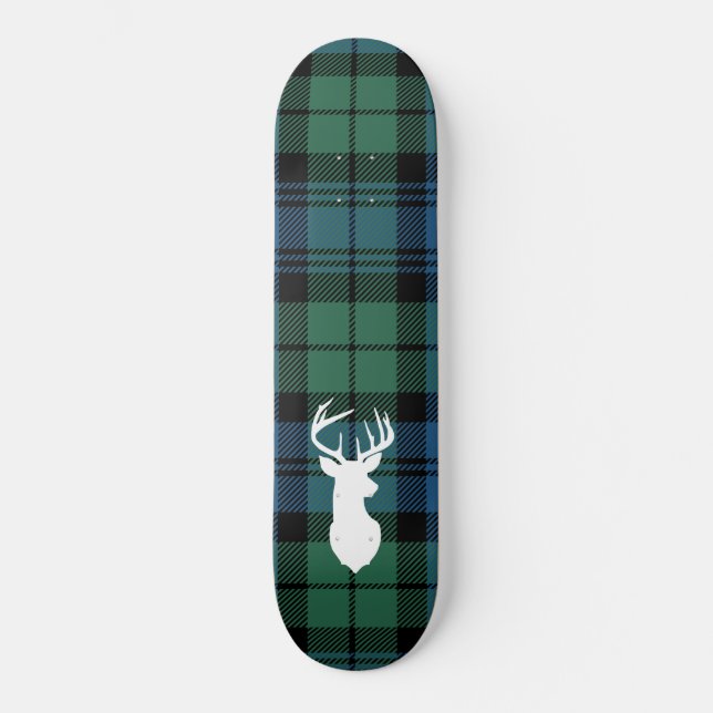 Personalized Tartan Christmas Clan Campbell Plaid Skateboard (Front)