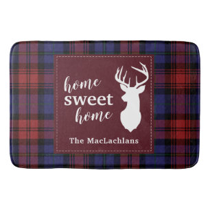 Personalized Tartan Christmas Clan MacLachlan Bath Mat