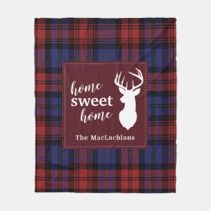 Personalized Tartan Christmas Clan MacLachlan Fleece Blanket