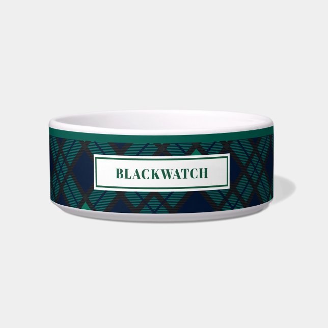 Personalized Tartan Clan Blackwatch Plaid Pattern Bowl (Front)