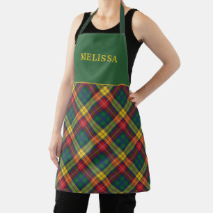 Personalized Tartan Clan Buchanan Plaid Pattern Apron