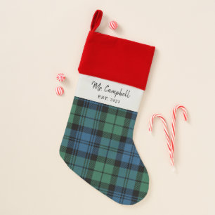 Personalized Tartan Clan Campbell Plaid Family Chr Christmas Stocking