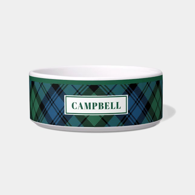 Personalized Tartan Clan Campbell Plaid Pattern Bowl (Front)