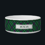 Personalized Tartan Clan Duncan Plaid Pattern Bowl<br><div class="desc">Our pet bowl features Tartan Clan Duncan plaid pattern that transform an everyday essential into a functional design piece. Great gift for a pet owner you know who loves traditional tartan print

Add the pet's name by clicking the "Personalize" button above</div>