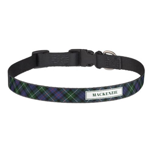 Personalized Tartan Clan MacKenzie Plaid Pattern Pet Collar