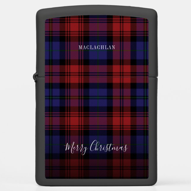 Personalized Tartan Clan MacLachlan Plaid Zippo Lighter (Front)