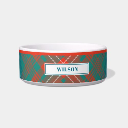 Personalized Tartan Clan Wilson Plaid Pattern Bowl