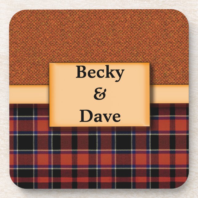 Personalized Tartan Coasters (Front)