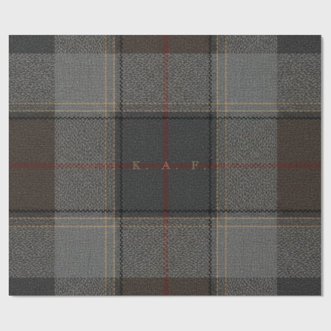 Personalized Tartan Gift Wrap – Custom Monogram  (Flat)