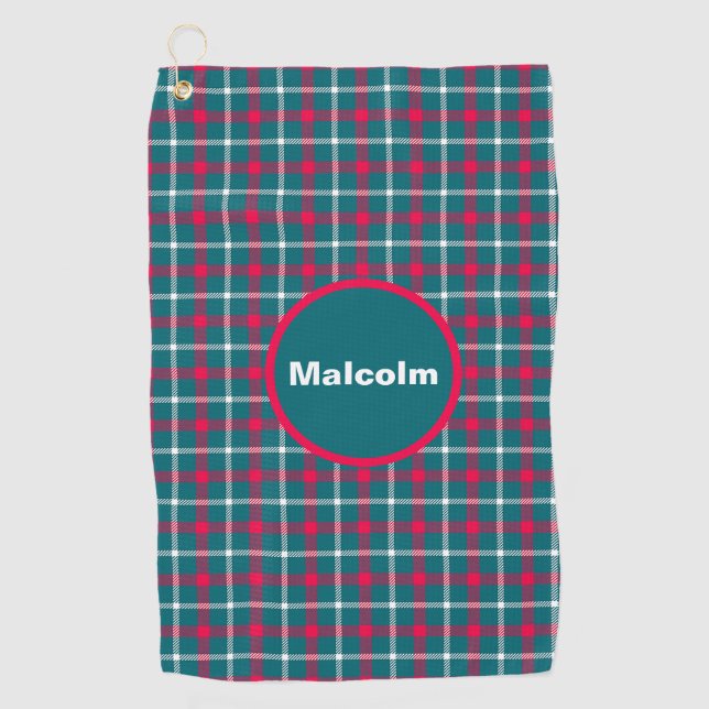 Personalized Tartan Golf Towel (Front)