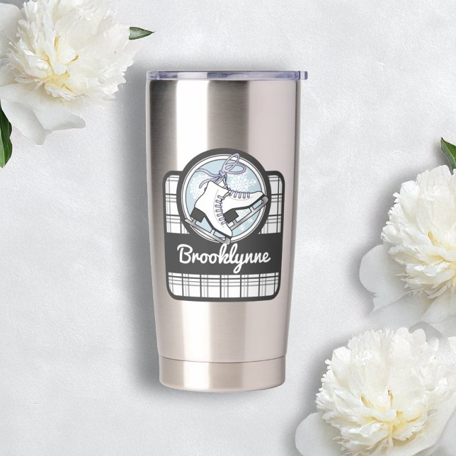 Personalized Tartan Ice Skating Insulated Tumbler (Creator Uploaded)