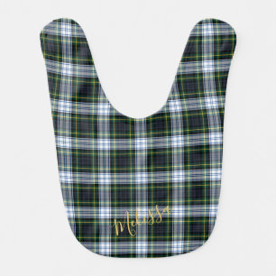 Personalized Tartan Plaid Clan Gordon Name Baby Bib