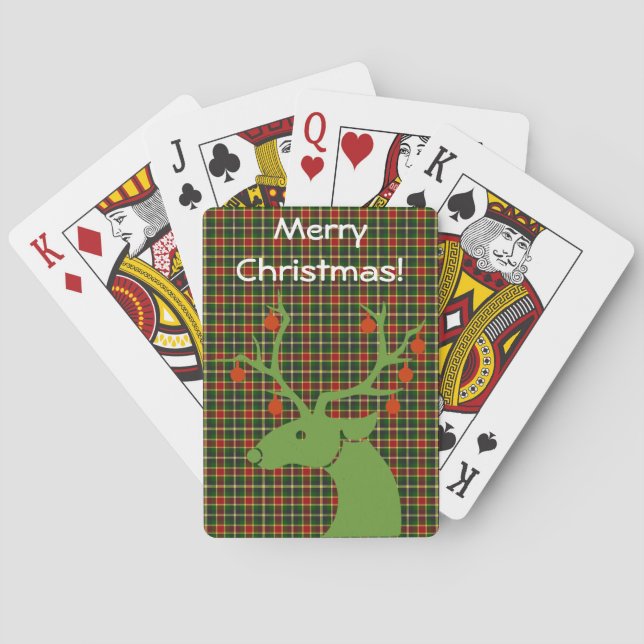 Personalized Tartan Plaid Pattern with Message Poker Cards (Back)