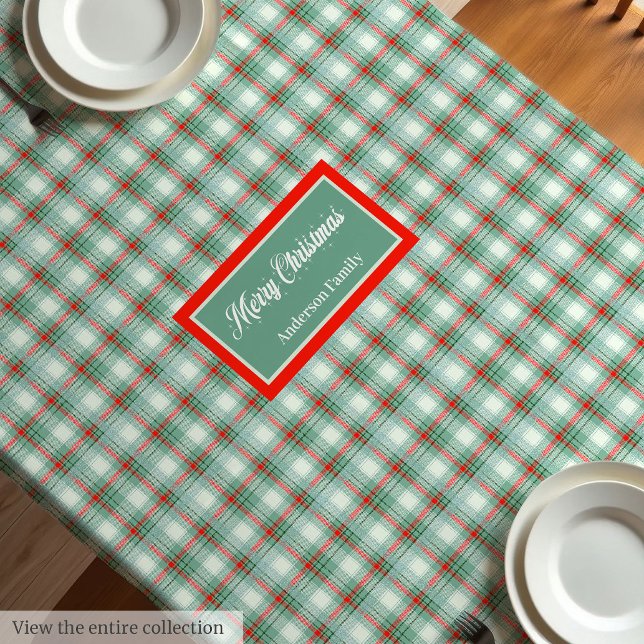 Personalized Tartan Tablecloth Elegant Holiday Gif (Personalized Tartan Tablecloth Elegant Holiday Gift)