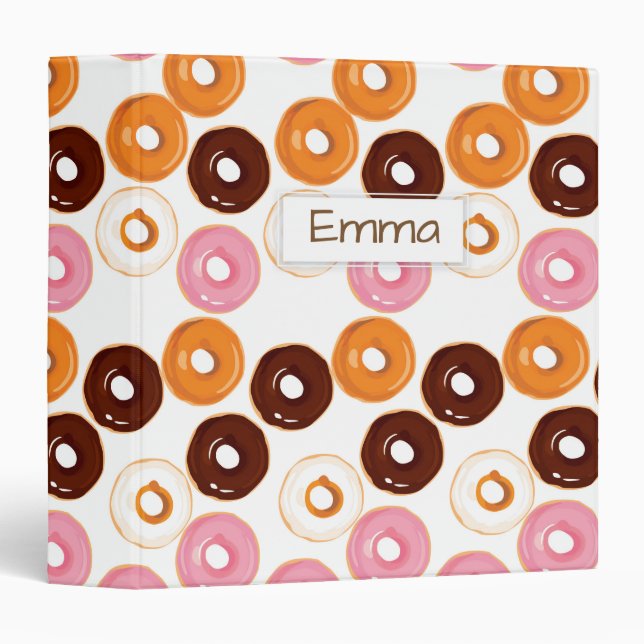 Personalized Tasty Assortment of Donuts Binder (Front/Spine)