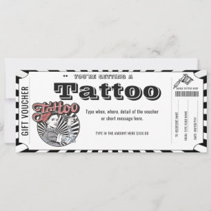 Personalized Tattoo Gift Certificate gift card