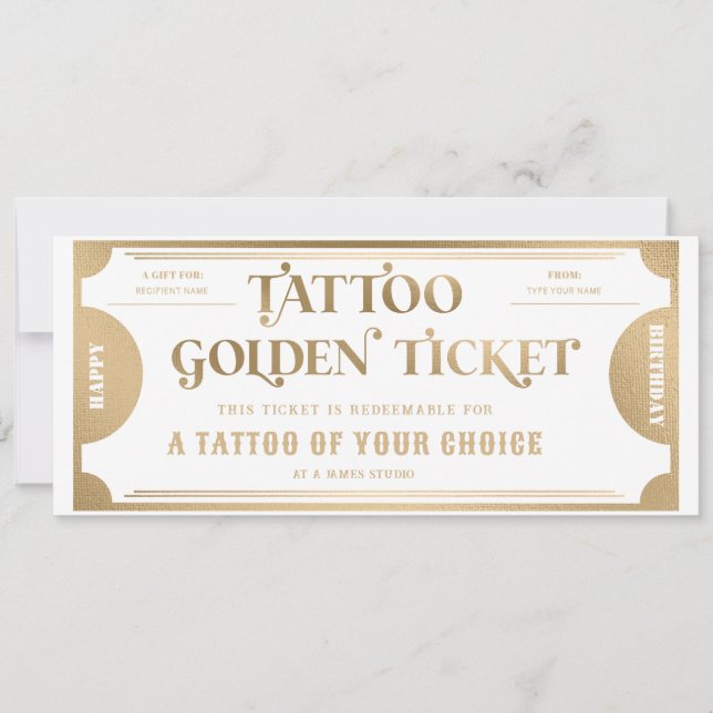 Personalized Tattoo Gift Voucher Template (Front)