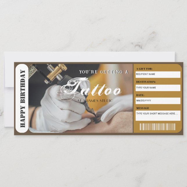 Personalized Tattoo Gift Voucher Template (Front)