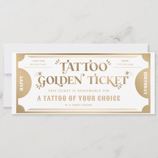 Personalized Tattoo Gift Voucher Template (Front)