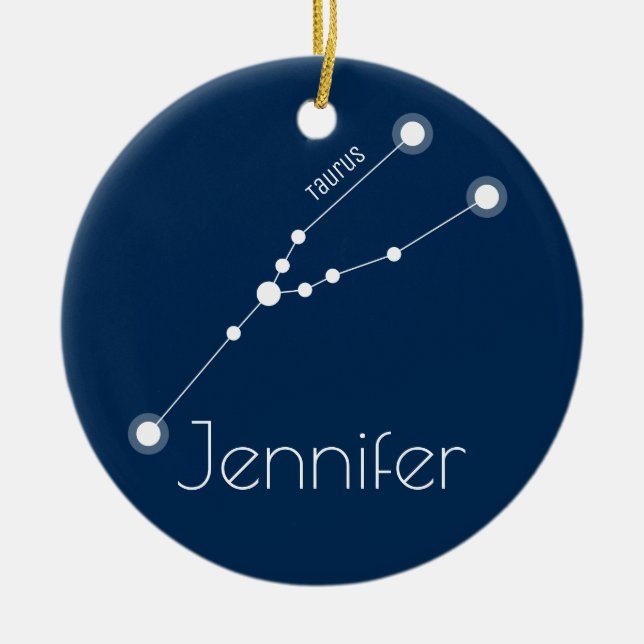 Personalized Taurus Constellation Ornament (Front)