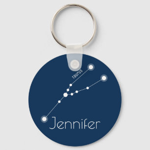 Personalized Taurus Zodiac Constellation Keychain