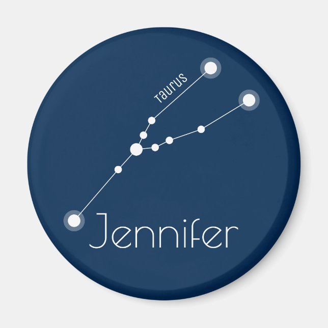 Personalized Taurus Zodiac Constellation Magnet (Front)