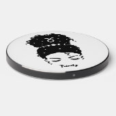 Personalized Taurus zodiac messy bun updo lashes Wireless Charger (Front 2)