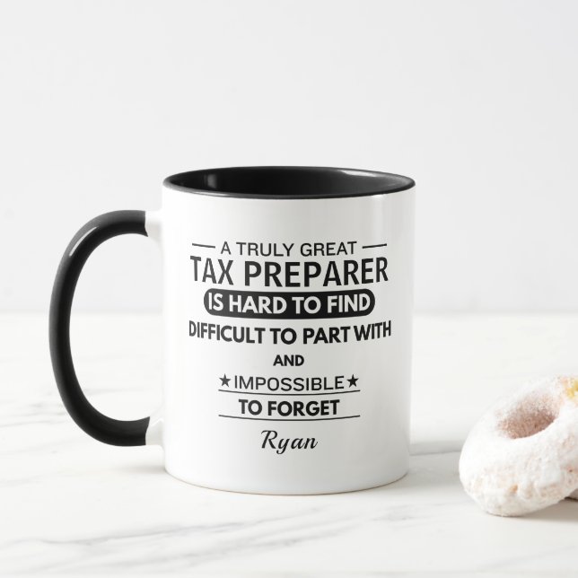 Personalized Tax Preparer Mug (With Donut)
