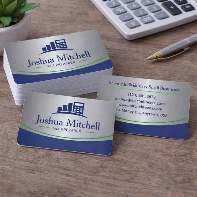 Personalized Tax Preparer Professional Accountant Business Card (Creator Uploaded)