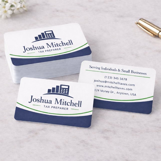 Personalized Tax Preparer Professional Accountant Business Card (Creator Uploaded)