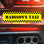 Personalized Taxi Cab Driver Funny Humor Car Magnet<br><div class="desc">Personalized Taxi Cab Driver Funny Humor Car Magnet. Personalize this black and yellow checkered design with your own name or text. Perfect for uber drivers or head of the carpool.</div>