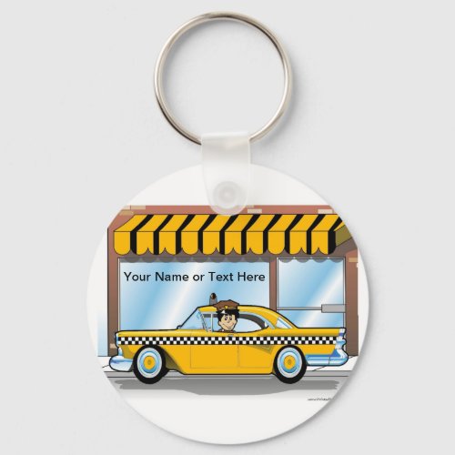 Personalized Taxi Driver _ Male Cartoon  Keychain