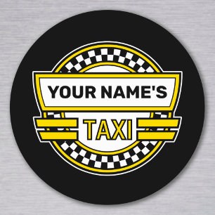 Personalized Taxi Sign Classic Round Sticker