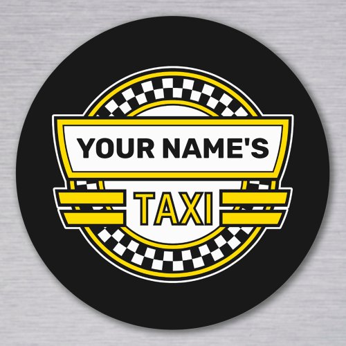 Personalized Taxi Sign Classic Round Sticker