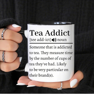 Personalized Tea Addict Definition Two-Tone Coffee Mug