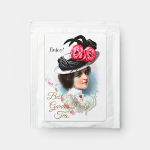 Personalized Tea Bag Favors with Vintage Image Drink Mix