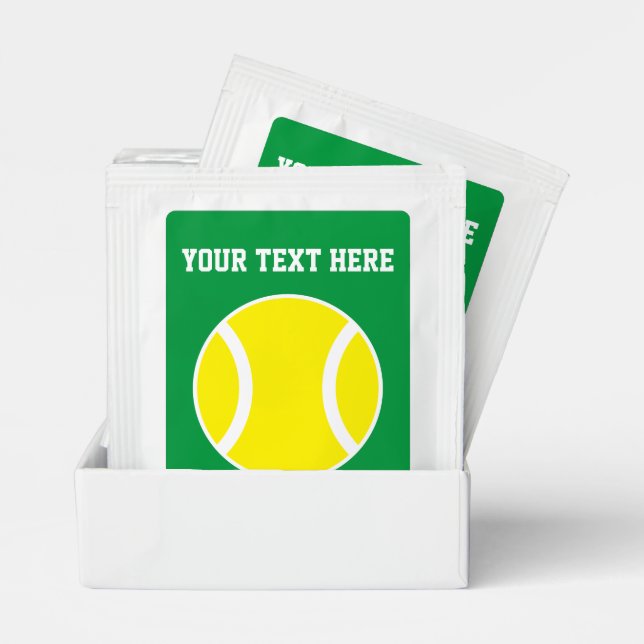 Personalized tea bags with tennis ball design tea bag drink mix (Pair)
