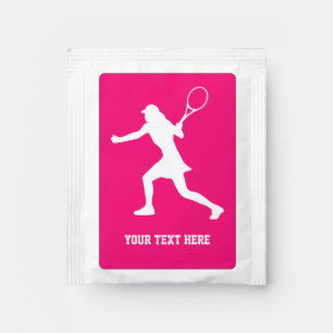 Personalized tea bags with tennis player design bag drink mix